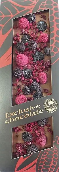 SEVERKA Mléčná čokoláda s ostružinami, malinami a višněmi 125g