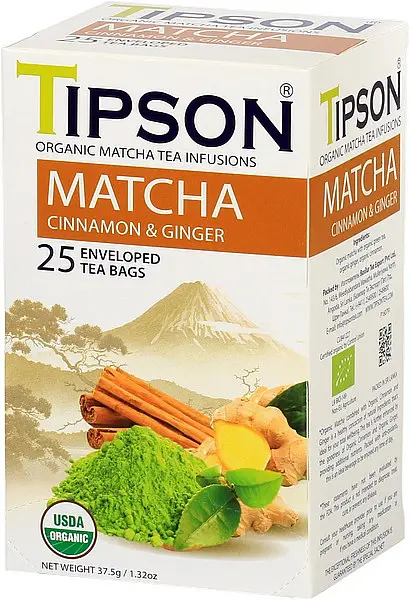 TIPSON BIO Matcha Cinnamon & Ginger přebal 25x1,5g