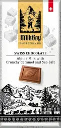 MILKBOY SWISS Mléčná čokoláda crunchy Caramel & Sea Salt 85g