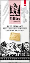 MILKBOY SWISS Bílá čokoláda Bourbon Vanilla & Raspberries 100g
