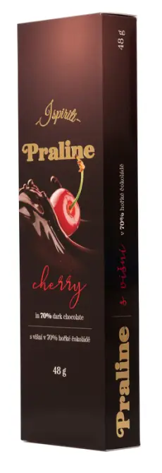 ISPIRITI PRALINE s višní v 70% hořké čokoládě 48g
