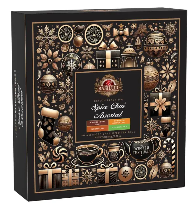 BASILUR Christmas Spice Chai Assorted přebal 40 gastro sáčků
