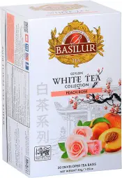 BASILUR White Tea Peach Rose přebal 20x1,5g